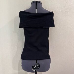 White House Black Market Elegant Black Knit Top